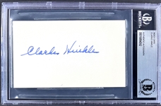 Clarke Hinkle Signed Index Card  (Encapsulated Beckett Authentic)