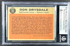 1962 Topps #398 Don Drysdale Signed  Card  (Encapsulated Beckett Authentic)