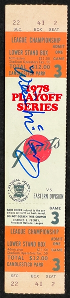 1978 Phantom NLCS Ticket Signed by Willie McCovey (Beckett Authentic)