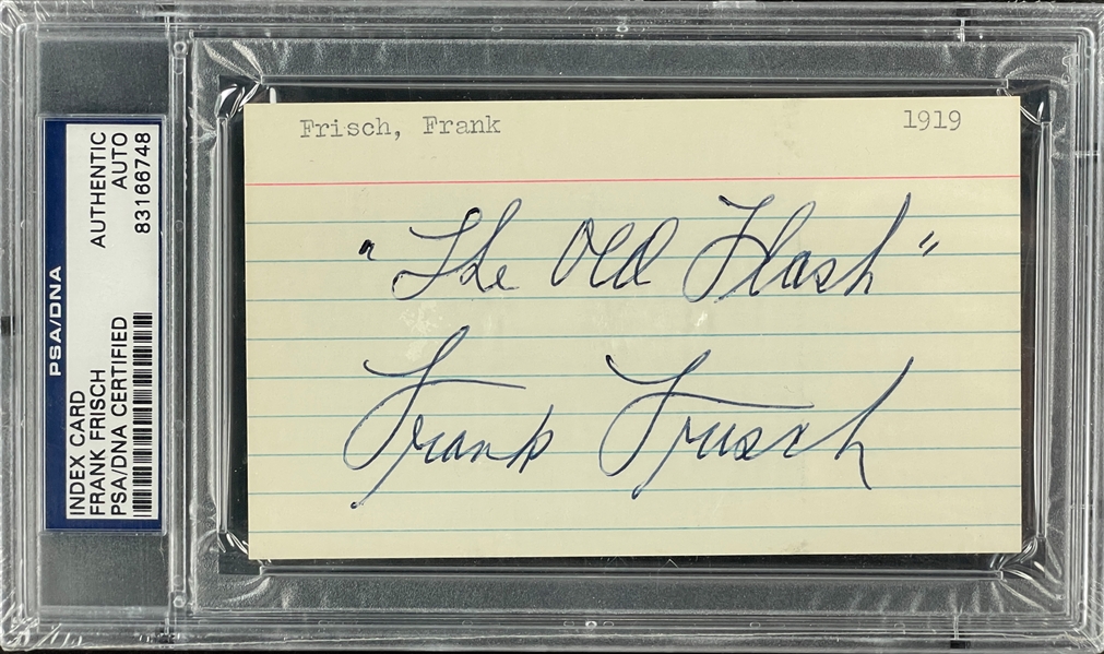 Frankie Frisch Signed Index Card Encapsulated PSA/DNA