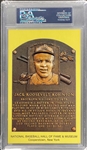 Jackie Robinson Signed Index Card with Yellow Hall of Fame Plaque Encapsulated PSA/DNA
