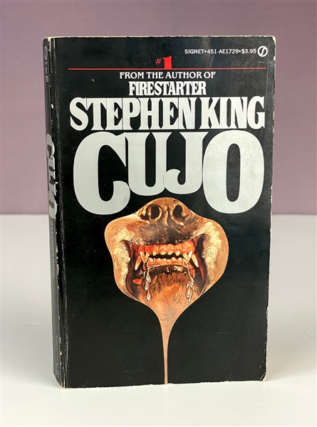 1983 Stephen King Signed <em>Cujo</em> Paperback "Dont Let the Dog Bite!" (JSA)