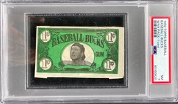 1962 Topps Baseball Bucks Unopened 1-Cent Wax Pack - PSA NM 7