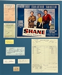 1953 <em>Shane</em> Cast Signed Display with Alan Ladd, Brandon de Wilde and Six Others (JSA)