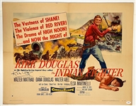 1955 <em>The Indian Fighter</em> Half Sheet Signed by Kirk Douglas (JSA)