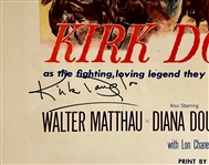 1955 <em>The Indian Fighter</em> Half Sheet Signed by Kirk Douglas (JSA)