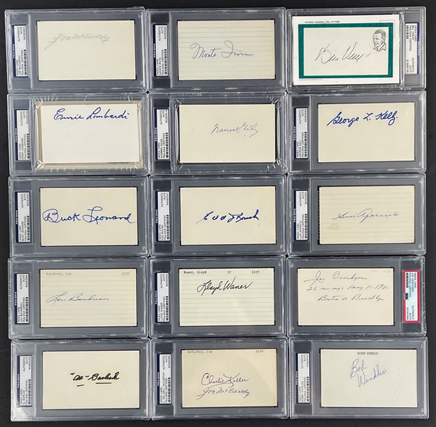 Baseball Stars and Hall Of Fame Signed Index Card Collection