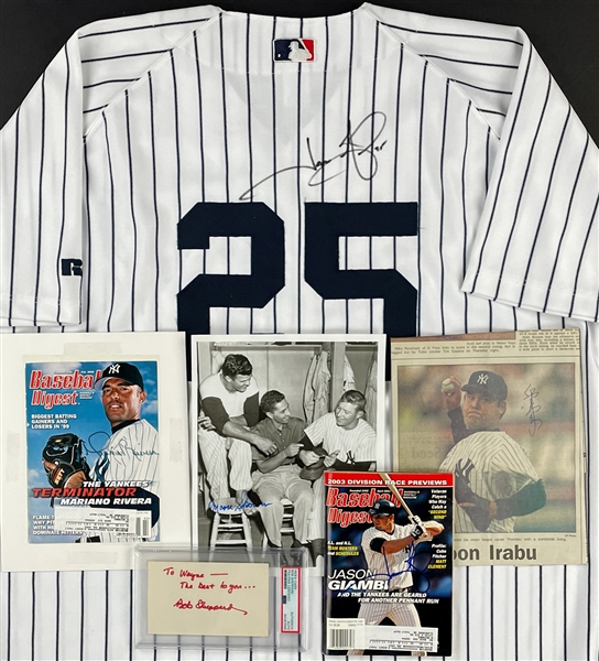 New York Yankee Greats Autograph Collection (6) with Rivera and Giambi  (Beckett Authentic)