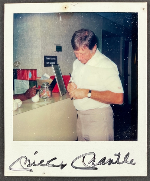 Mickey Mantle Signed Polaroid...of Mickey Mantle Signing Autograph! (Beckett Authentic)