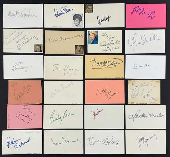 Hollywood Signed Index Cards and Cuts Collection (52) (Beckett Authentic)