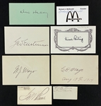 Historical Figures Cut Signature Collection of Eight Incl. Alex Haley, George Eastman, Samuel Colt and Others (Beckett Authentic)