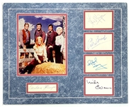 <em>The Big Valley</em> Cast Signed Dispaly with Barbara Stanwyck and Linda Evans (JSA)