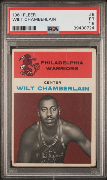 1961 Fleer Basketball #8 Wilt Chamberlain - PSA 1.5