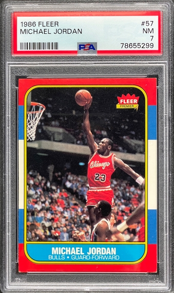 1986 Fleer #57 Michael Jordan - PSA NM 7