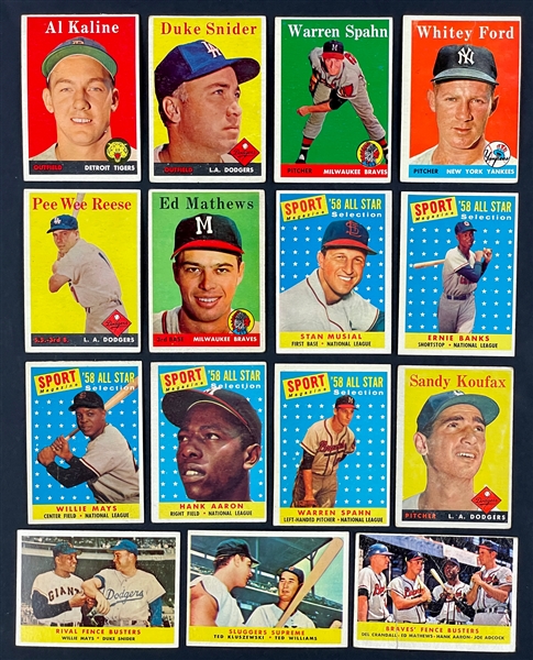 1958 Topps Baseball Near Set (477/494)