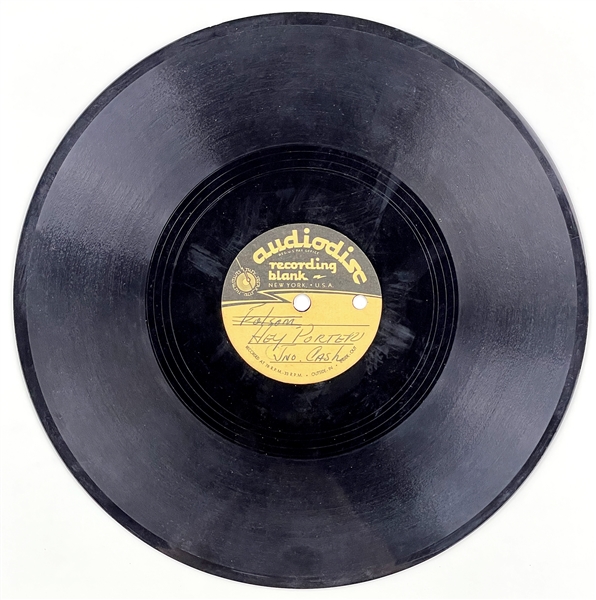 1955 Johnny Cash 78 RPM Audiodisc Acetate for "Hey, Porter"