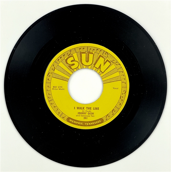 1956 Johnny Cash SUN 241 45 RPM Single "I Walk the Line" - MINT - Marion Keisker (Sun Records) FILE COPY
