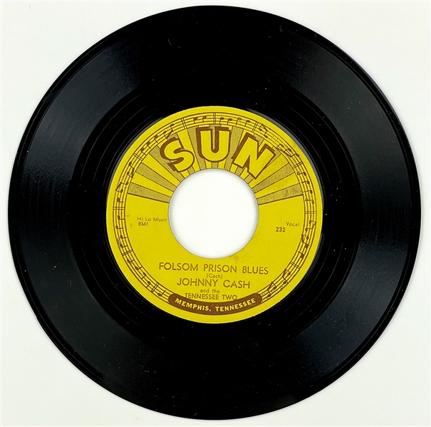 1955 Johnny Cash SUN 232 45 RPM Single "Folsom Prison Blues" - MINT - Marion Keisker (Sun Records) FILE COPY