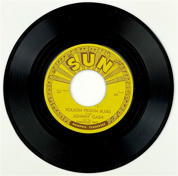 1955 Johnny Cash SUN 232 45 RPM Single "Folsom Prison Blues" - MINT - Marion Keisker (Sun Records) FILE COPY