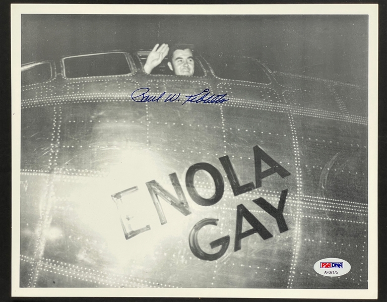Enola Gay Pilot Paul Tibbets Signed 8x10 Photo in The Cockpit of the Bomber (PSA/DNA)