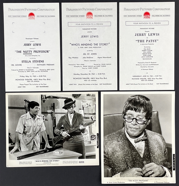 Jerry Lewis and Dean Martin Collection Including Film Preview Invitations (3), "My Friend Irma" Script and Early Promo Photos and Negative (4)