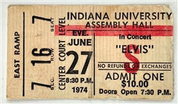 Elvis Presley Stage Worn Scarf Given to a Fan from Stage on May 27, 1976, in Bloomington, IN Incl. Photo of Elvis Wearing the Scarf on Stage (13 Total Photos)