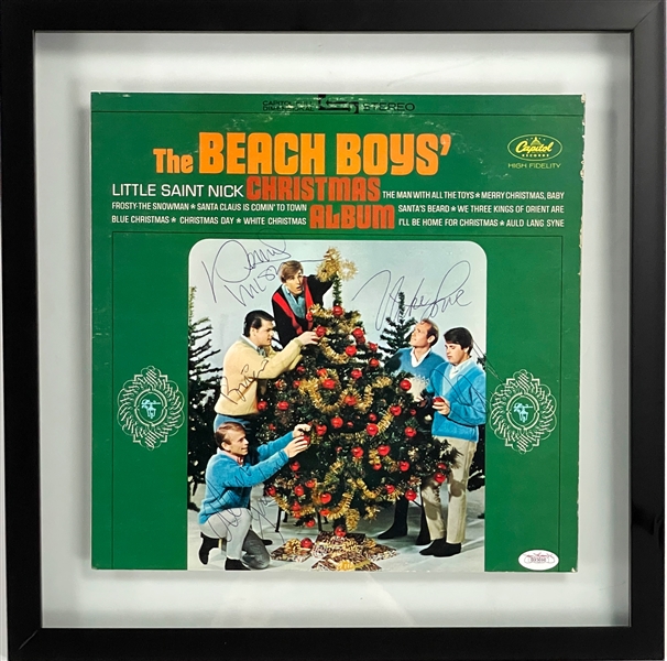 <em>The Beach Boys Christmas Album</em> Signed by Brian Wilson, Dennis Wilson, Mike Love, Carl Wilson and Al Jardine (JSA)