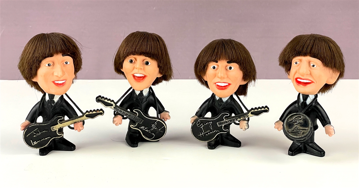 1964 “Remco” Beatles Dolls Complete Set of Four - with All Instruments - John, Paul, George and Ringo