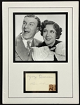 George Burns and Gracie Allen Signed Index Card in Photo Display (JSA)