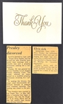 1973 Elvis Presley Thank You Card (Stamped Signature)