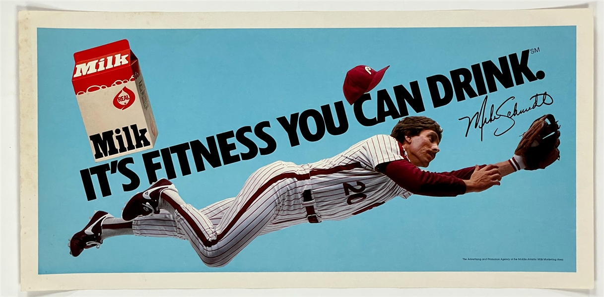 1980s Mike Schmidt Milk Promotional Poster