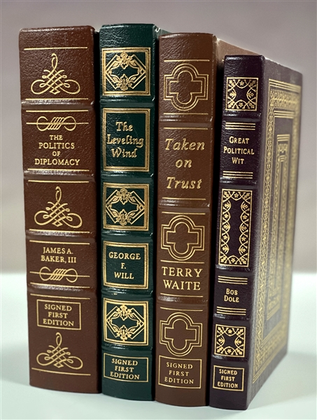 Easton Press Political Figures Signed FIrst Editions with Bob Dole, George Will, James A. Baker and Terry Waite