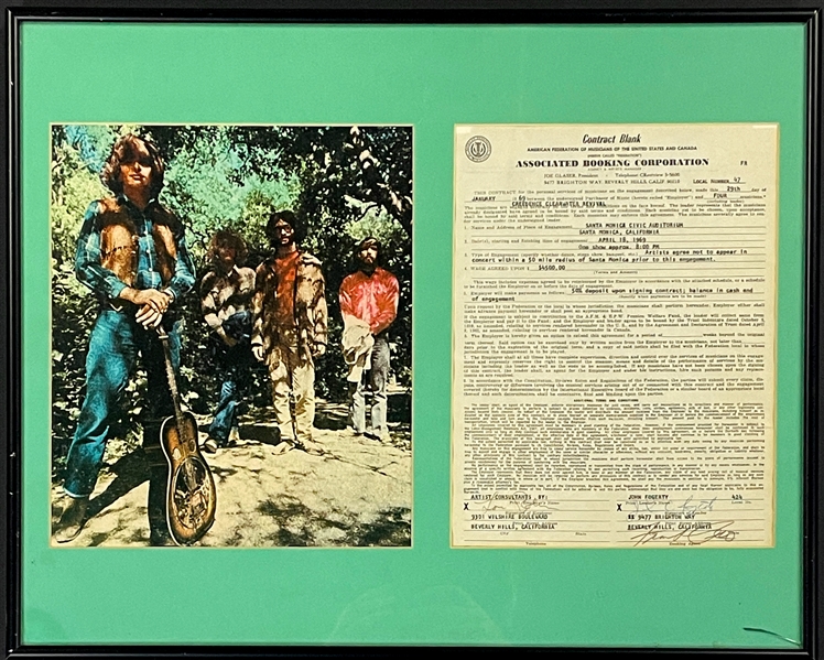 John Fogerty Signed 1969 Creedence Clearwater Revival Performance Contract (Beckett)
