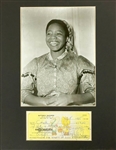 Butterfly McQueen Signed Personal Check - Prissy, Scarlett O'Hara's Maid (Beckett)