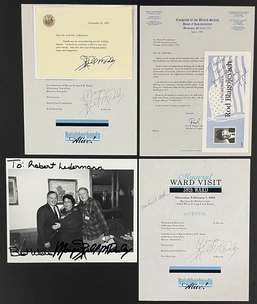 Illinois Senators, Congressmen and Mayors Signed Collection of 16 Pieces Inc. Mayor Richard M. Daley, Rod Blagojevich and Others (BAS)