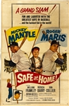 1962 <em>Safe at Home</em> One Sheet Movie Poster - Mickey Mantle and Roger Maris