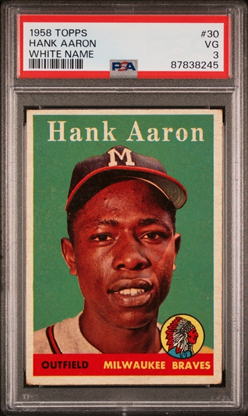 1958 Topps #30 Hank Aaron - PSA VG 3
