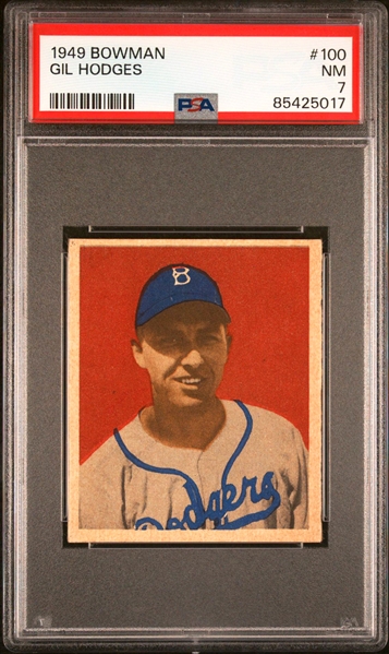 1949 Bowman #100 Gil Hodges - PSA NM 7