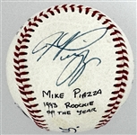 Los Angeles Dodgers Four Rookies of the Year Signed Baseball - Mondesi, Piazza, Karros and Nomo (Beckett Authentic)