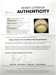 Los Angeles Dodgers Four Rookies of the Year Signed Baseball - Mondesi, Piazza, Karros and Nomo (Beckett Authentic)