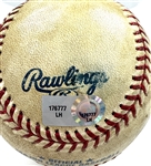 2008 Game Used Baseball From Final Game at Yankee Stadium Acquired by Orioles Shortstop Juan Castro