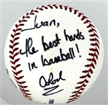 Alex Rodriguez Twice-Signed and Inscribed Baseball to Juan Castro The Best Hands in Baseball (Beckett Authentic)