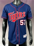 2005 Johan Santana Signed and Inscribed (ALCY 04) Minnesota Twins Road Jersey (Beckett Authentic)