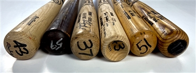 Los Angeles Dodgers Game Used Bat Collection (6) Incl. Raul Mondesi and Dodgers Bat Bag -  Acquired by Teammate Juan Castro