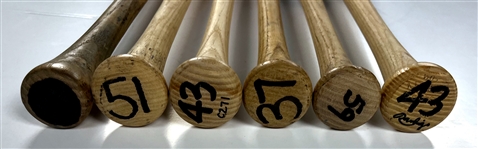 Los Angeles Dodgers Game Used Bat Collection (6) Incl. Raul Mondesi and Dodgers Bat Bag -  Acquired by Teammate Juan Castro