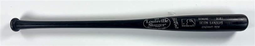 Deion Sanders 2001 Cincinnati Reds Louisville Slugger Game Used Bat - Used By Teammate Juan Castro