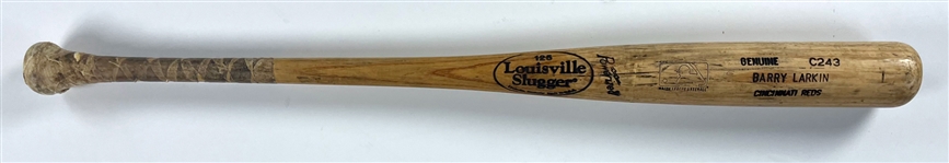 Barry Larkin Cincinnati Reds 2000-2001 Louisville Slugger Game Used Bat Acquired by Teammate Juan Castro