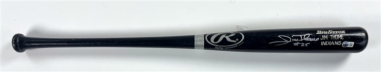 Jim Thome Signed 2009 Cleveland Indians Rawlings Game Issued Bat (Beckett Authentic) Acquired by Teammate Juan Castro