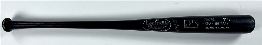 Chan Ho Park 1999 Los Angeles 
Dodgers Louisville Slugger Game Used Bat - Acquired by Teammate Juan Castro