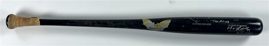 Manny Ramirez Signed 500 HRC Boston Red Sox 2007 Sam Bat Game Used Bat (Beckett Authentic) Acquired by Teammate Juan Castro